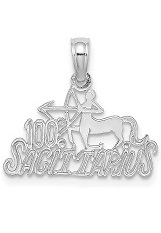 lovely Sagittarius zodiac 14 white gold baby charm
